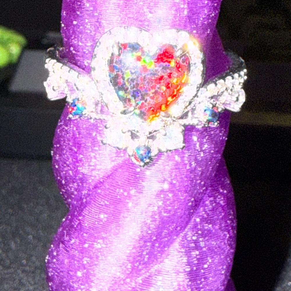 Bomb Party “Hearts On Fire” Black Fire Opal Ring - Size 10 NBOT